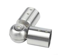 Rallonge coudée robuste à charnière pour tringles à rideaux (25 mm brossé) | Convient aux poteaux de 2,5 cm, comprend une clé hexagonale, une fixation à vis sécurisée, empêche l'affaissement et un