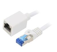 Rallonge CQX031S RJ45 S/FTP 6a Cu LSZH blanc 1m 26AWG LOGILINK