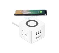 Rallonge Cube avec USB, Barrette D'alimentation 2 Voies + 3 Emplacements USB(Blanc)-