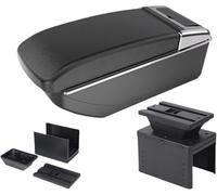 Rallonge d'accoudoir de voiture Accoudoir de voiture, boîte rangement universelle pour console centrale(B Black line NO)