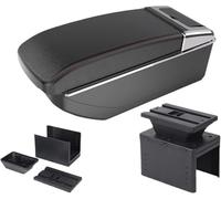 Rallonge d'accoudoir de voiture Accoudoir de voiture, boîte rangement universelle pour console centrale(B Black red NO)
