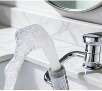 Rallonge d'aérateur de robinet avec pivot à 360 degrés et double mode de pulvérisation/débit aéré, anti-utilisation dans les robinets d'évier de cuisine et de salle de bain (paire dorée)