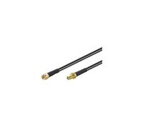 Goobay Câble d'extension antenne WLAN 51676 – RP SMA mâle sur RP SMA femelle – 2 m noir/doré
