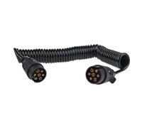 Rallonge de 6 mètres avec Prises Mâle 7 Broches Câble d’Extension Spiralé de Remorque Prise 7 broches Camping-car Caravane Porte-vélos