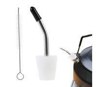 Rallonge De Bec De Bouilloire - Buse Verseuse À Café, Design Conique Long, Matériau Durable Résistant À La Chaleur, Couvercle Amovible Réutilisable, Brosse De Nettoyage Facile Incluse | Préparation De