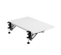 rallonge de bureau， Rallonge de plate-forme clavier, support table à pince, pliable, sans perforation, d'accoudoir, for Offi(White,W 30*L 60cm)