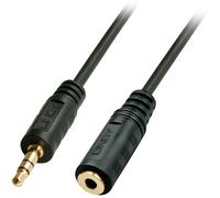 Rallonge de câble audio - Lindy - 5 m - Blindé - Jack 3,5 mm mâle/femelle - Noir