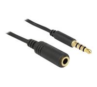 Rallonge de câble audio mini jack 4 pôles (F) pour mini jack 4 pôles (M) 2 m noir - DELOCK