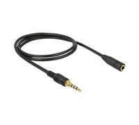 Delock 85629 DELOCK Verlängerung Klinke 3.5mm 4Pin St > Bu 1.0m schwarz