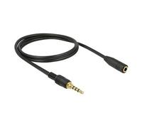 - Rallonge de câble audio - mini jack 4 pôles mâle pour mini jack 4 pôles femelle - 2 m - noir