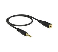 DELOCK 85700 - Rallonge de câble stéréo Jack 3,5 mm, mâle à femelle, 0,5 m, noi