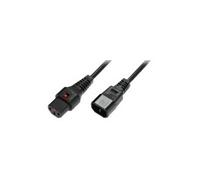 IEC-LOCK Rallonge d alimentation C14 / C13 à verrouillage noire - 3,0 m