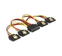 DeLock Rallonge alimentation SATA M-F verrouillable, clip métal - 15 cm - noir/jaune/rouge/orange
