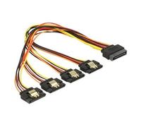 - Rallonge de câble d'alimentation - alimentation SATA (M) verrouillé pour alimentation SATA (F) clip métal - 30 cm - noir, jaune, rouge, orange