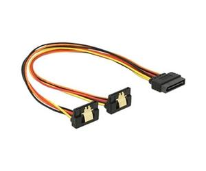 - Rallonge de câble d'alimentation - alimentation SATA (M) verrouillé pour alimentation SATA (F) clip métal - 30 cm - noir, jaune, rouge, orange