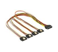 DeLock Câble d'alimentation SATA 15 broches mâle vers 4x SATA femelle – Noir/rouge