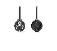 - Rallonge de câble d'alimentation - CEE 7/7 (M) pour CEE 7/7 (F) - 3 m - rond - noir