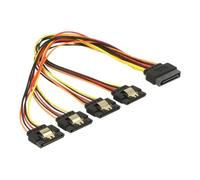 DeLock Câble SATA 15 broches mâle 4 x SATA femelle 15 broches Noir/rouge