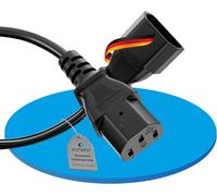 Rallonge de câble d'alimentation Euro pour appareils électroménagers, Prise IEC C13 vers Prise IEC C14, 5 m, Noir