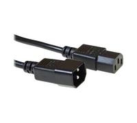 ACT Câble pour appareils froids 1,2m, C13 sur C14 Câble pour appareils froids Rallonge, IEC mâle sur Femelle 3 Pin - AK5120 Noir
