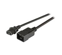 - Rallonge de câble d'alimentation - IEC 60320 C20 pour power IEC 60320 C13 - 250 V - 10 A - 3 m - noir