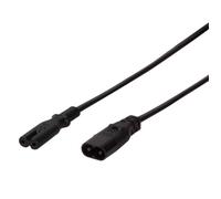 LogiLink Rallonge d'alimentation 1x mâle C8 - 1x femelle C7 2,00 m noir