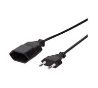 Rallonge de câble d'alimentation LogiLink - Europlug (M) pour Europlug (F) - 2 m - noir