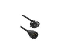 - Rallonge de câble d'alimentation - power CEE 7/7 (M) incliné pour power CEE 7/7 (F) droit - CA 230 V - 16 A - 10 m - noir