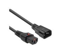 - Rallonge de câble d'alimentation - power IEC 60320 C13 verrouillage pour IEC 60320 C14 - CA 230 V - 10 A - 2 m - noir, RAL 9010 (pack de 5)