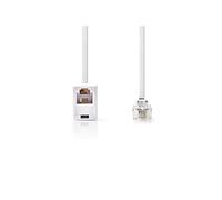 Nedis Rallonge de C?ble de T?l?communication RJ11 M?le - RJ11 Femelle 10,0 m Blanc