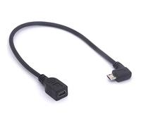 Rallonge de câble micro USB vers mini USB femelle coudé à angle droit - Adaptateur micro USB mâle vers mini femelle B 90 degrés pour appareil photo MP3, smartphone, tablette (droite)