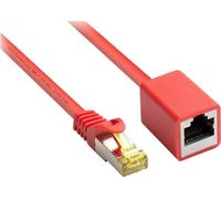 Rallonge de câble patch RJ45 avec câble brut Cat. 7 et protection de nez d'encliquetage, S/FTP, 500MHz, rouge, 1m, Good Connections®