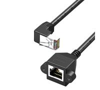 Rallonge de câble réseau Cat6 RJ45 - Adaptateur directionnel flexible - Protection 1000 Mbit/S - Rapide - Cat5e Cat5 - Compatible avec Ethernet plaqué or