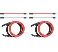 Rallonge de câble Solaire des Deux côtés Rouge/Noir 4 mm² avec fiche 2 x 1 m (Lot de 2)