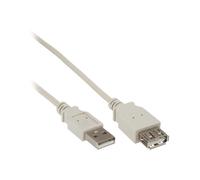 - Rallonge de câble USB - USB (M) pour USB (F) - USB 2.0 - 50 cm - beige/gris