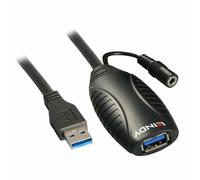 Rallonge de câble USB - Lindy - USB 3.0 - 15 m - Prend en charge 5Gbit/s - Noir