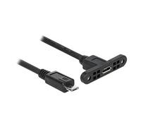DeLock Câble rallonge USB 0,25 m Micro-USB B (M/F) USB 2.0 Noir