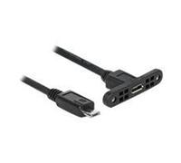 - Rallonge de câble USB - Micro-USB de type B (M) pour Micro-USB de type B (F) rackable sur panneau - USB 2.0 - 1 m - noir