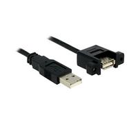 - Rallonge de câble USB - USB (F) pour USB (M) - USB 2.0 - 1 m - vis moletées - noir