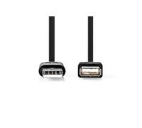 - Rallonge de câble USB - USB (M) droit pour USB (F) droit - USB 2.0 - 2 m - rond - noir