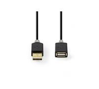 - Rallonge de câble USB - USB (M) pour USB (F) - USB 2.0 - 2 m - moulé, rond - anthracite