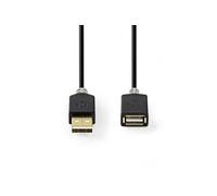 - Rallonge de câble USB - USB (M) pour USB (F) - USB 2.0 - 3 m - rond - anthracite