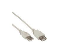 - Rallonge de câble USB - USB (M) pour USB (F) - USB 2.0 - 50 cm - beige/gris
