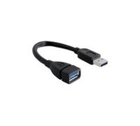 - Rallonge de câble USB - USB type A (M) pour USB type A (F) - USB 3.0 - 15 cm - noir