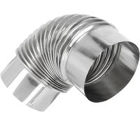 Rallonge de cheminée coudée pour poêle, Coude de cheminée en acier inoxydable argenté 12x12cm