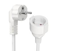 Rallonge de Contact de Protection 1,5 m, Rallonge IP20 R-allonge Schuko 250 V, 16 A, 3680 W, H05VV-F3G 1,5 mm² R-allonge Prolongateur électrique - pour l'intérieur - Blanc