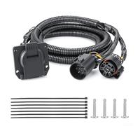 Rallonge de faisceau de câblage de remorque à 7 broches de 2,5 m, câble de connecteur robuste à 7 voies avec couvercle à ressort pour Nissan, Toyota, Tundra, GMC, Chevy, Ford F-Series