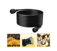 Rallonge de Guirlande Lumineuse 10M 2 pôles, Cshare IP65 Câble de rallonge étanche pour Guirlande Lumineuse extérieure, lumière de Jardin, Noir