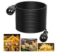 Rallonge de guirlande lumineuse LED de 10 m, 2 pôles, câble d'extension extérieur étanche IP65, pour guirlandes lumineuses, stalactites, lumières de Noël, lumières réseau, guirlande solaire