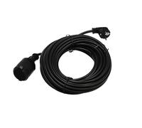Rallonge de Jardin 15 m IP44 3×1,5 mm² Noir - Câble Prolongateur Étanche avec Prise Schuko et Terre, 2000 W - Rallonge Électrique Extérieure pour Jardin, Chantier, Atelier - Horoz Electric